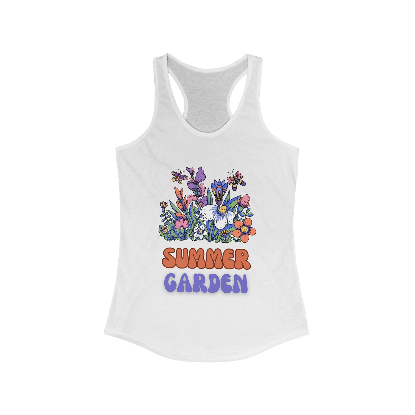 Summer Garden Women's Racerback Tank Top - Floral Graphic Tee for Warm Weather