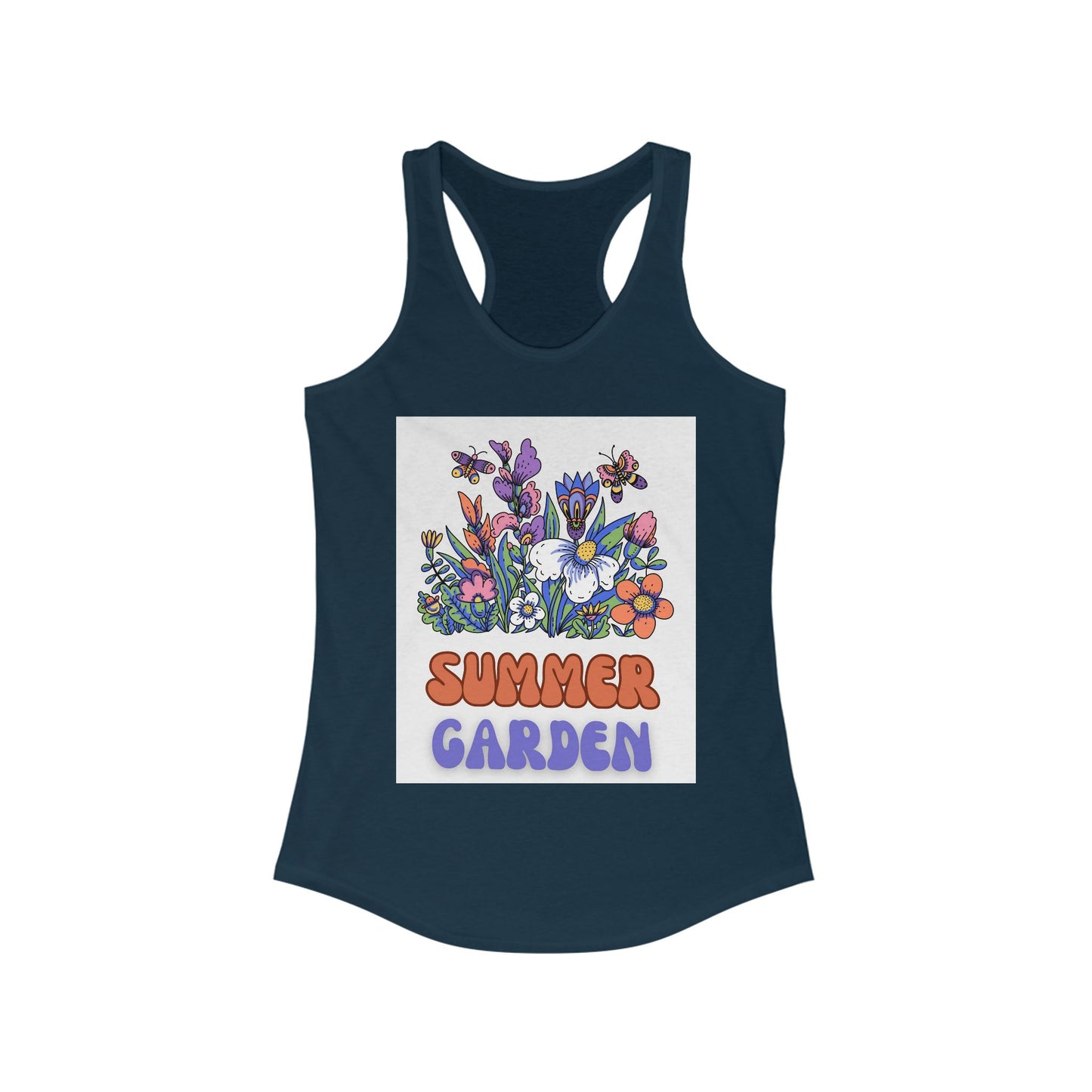 Summer Garden Women's Racerback Tank Top - Floral Graphic Tee for Warm Weather