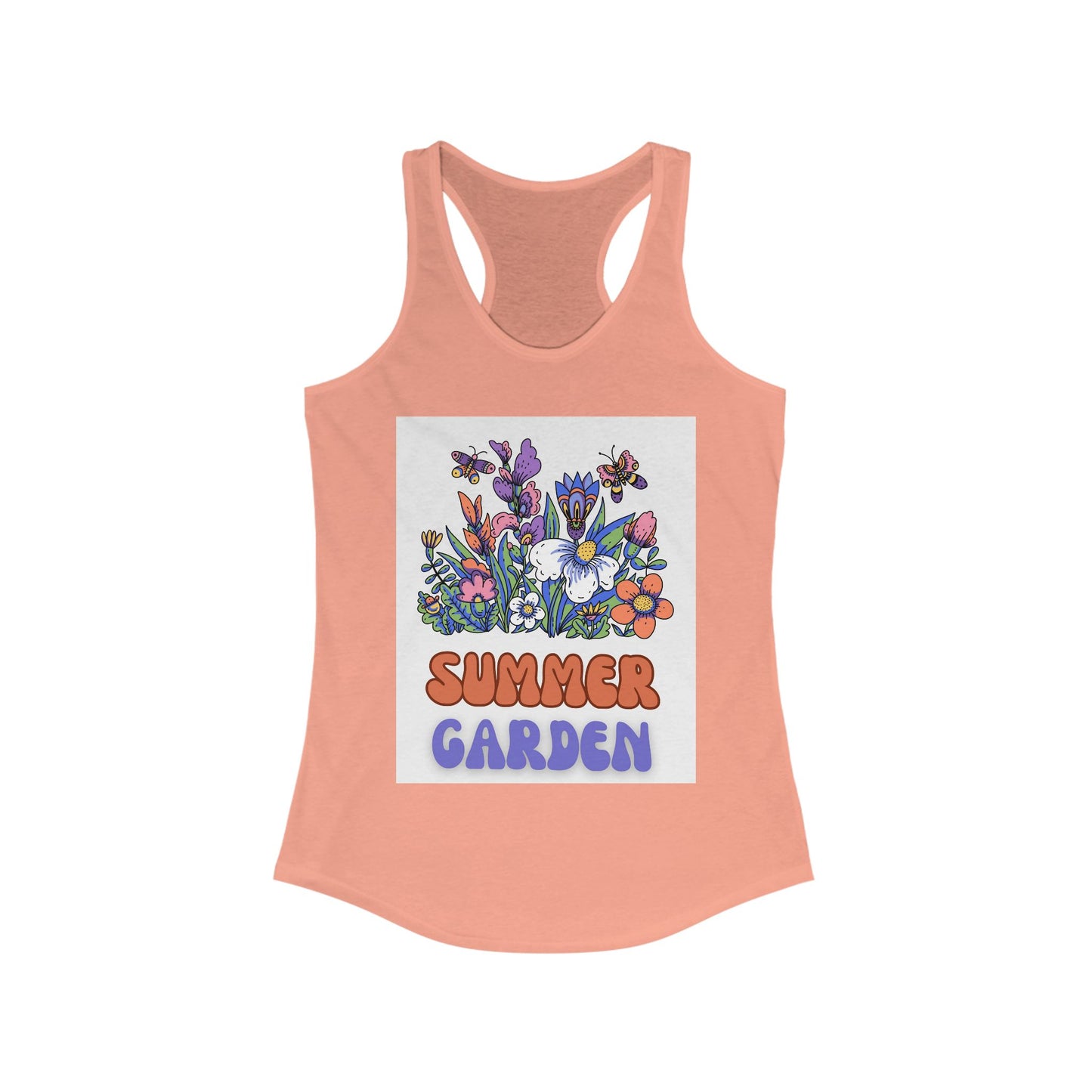 Summer Garden Women's Racerback Tank Top - Floral Graphic Tee for Warm Weather
