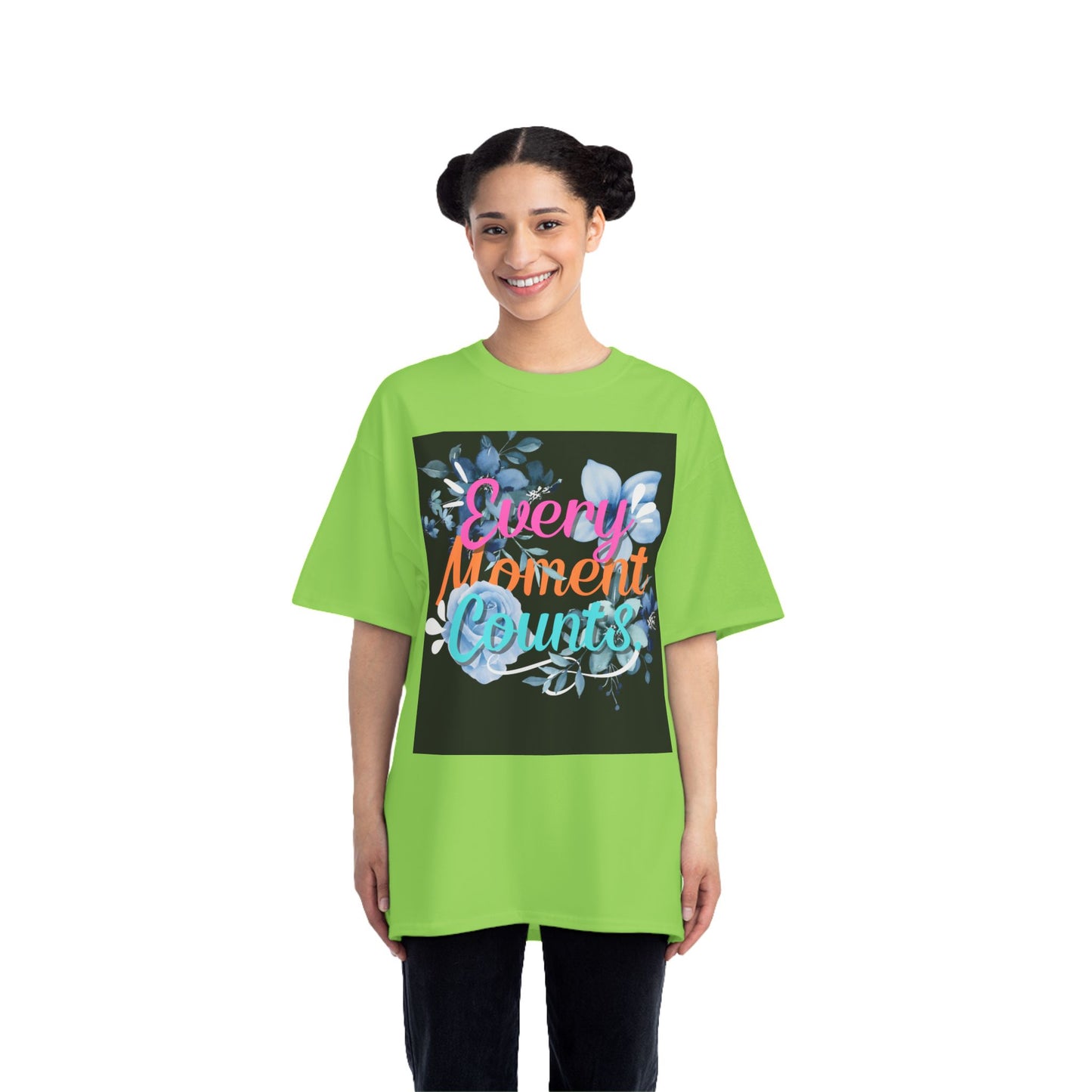 Every Moment Counts Floral T-Shirt - Inspirational Short-Sleeve Tee