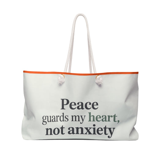 Peaceful Weekender Bag - Casual Tote for Travel, Yoga, Beach, Spa, Gifts