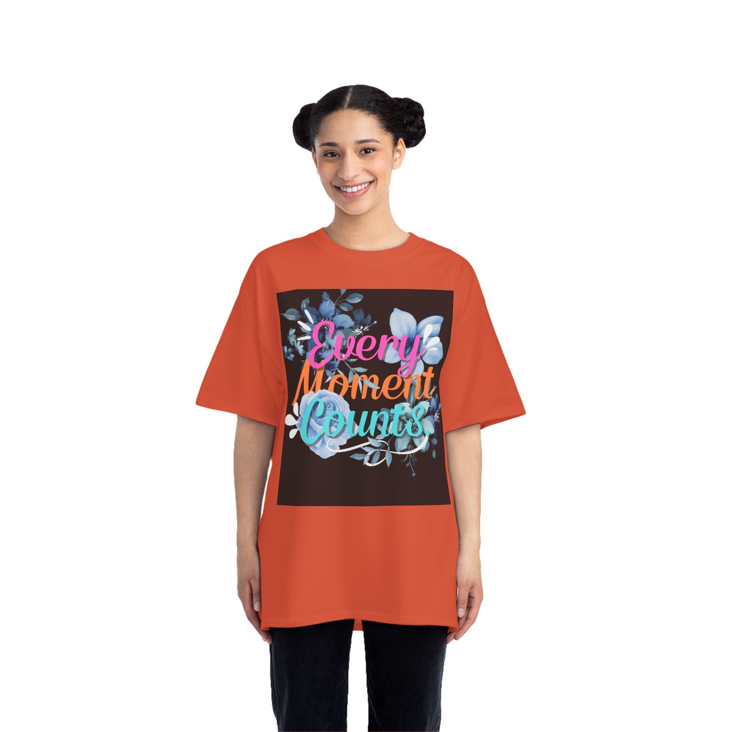 Every Moment Counts Floral T-Shirt - Inspirational Short-Sleeve Tee