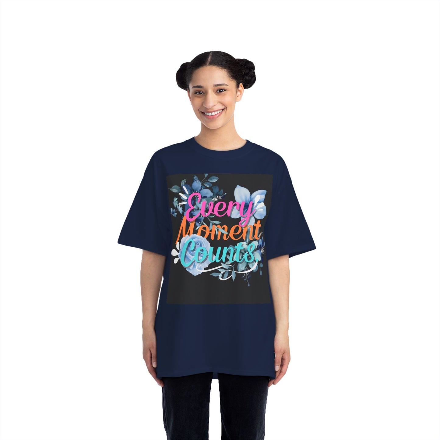 Every Moment Counts Floral T-Shirt - Inspirational Short-Sleeve Tee