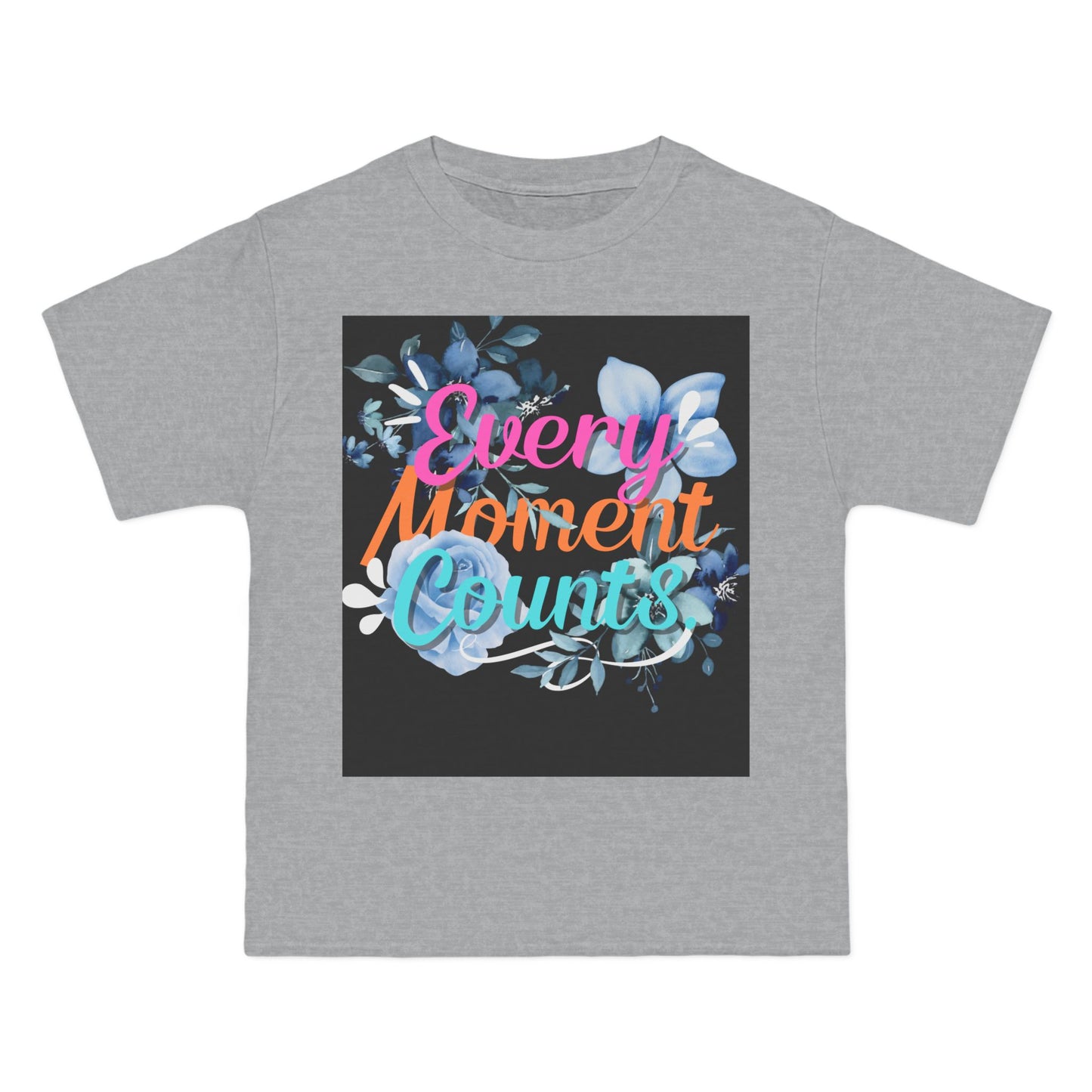 Every Moment Counts Floral T-Shirt - Inspirational Short-Sleeve Tee