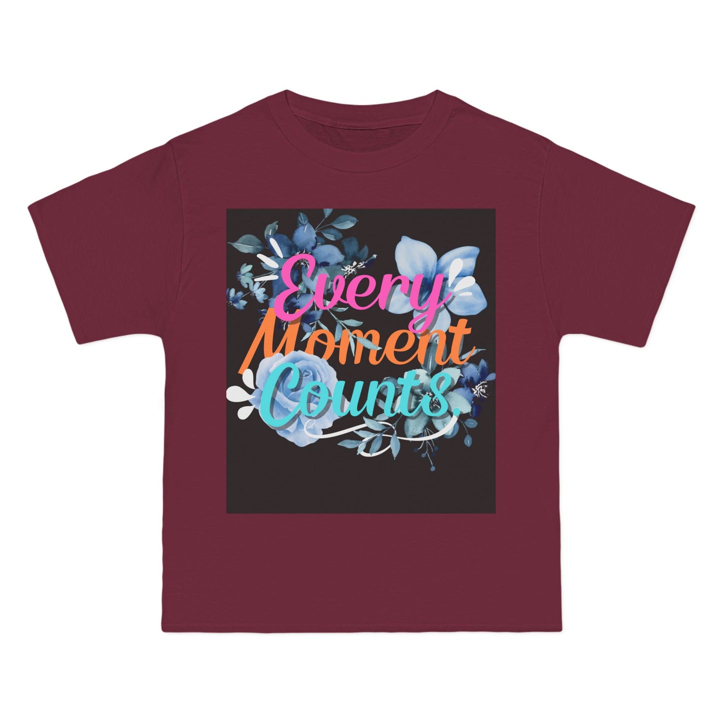 Every Moment Counts Floral T-Shirt - Inspirational Short-Sleeve Tee