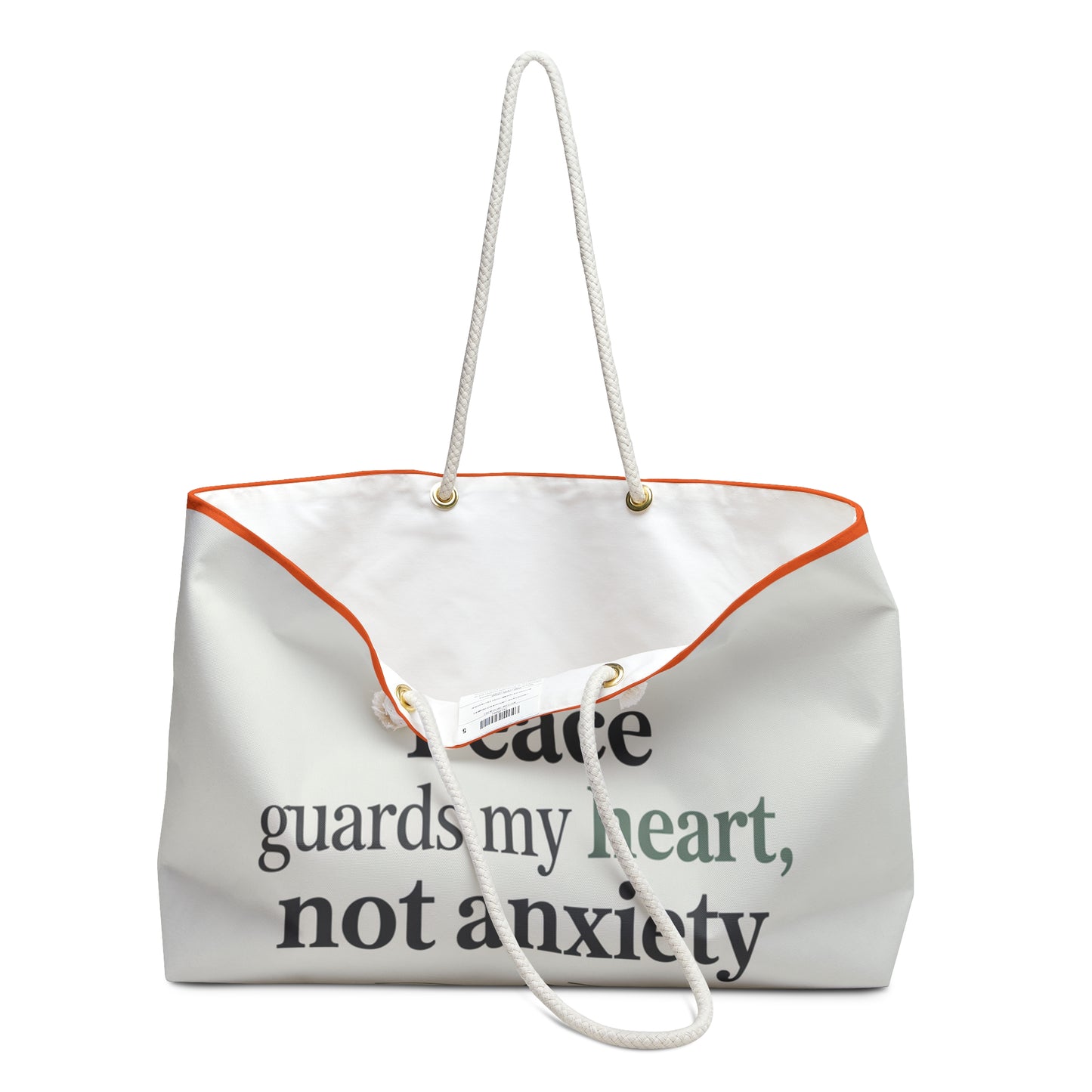Peaceful Weekender Bag - Casual Tote for Travel, Yoga, Beach, Spa, Gifts