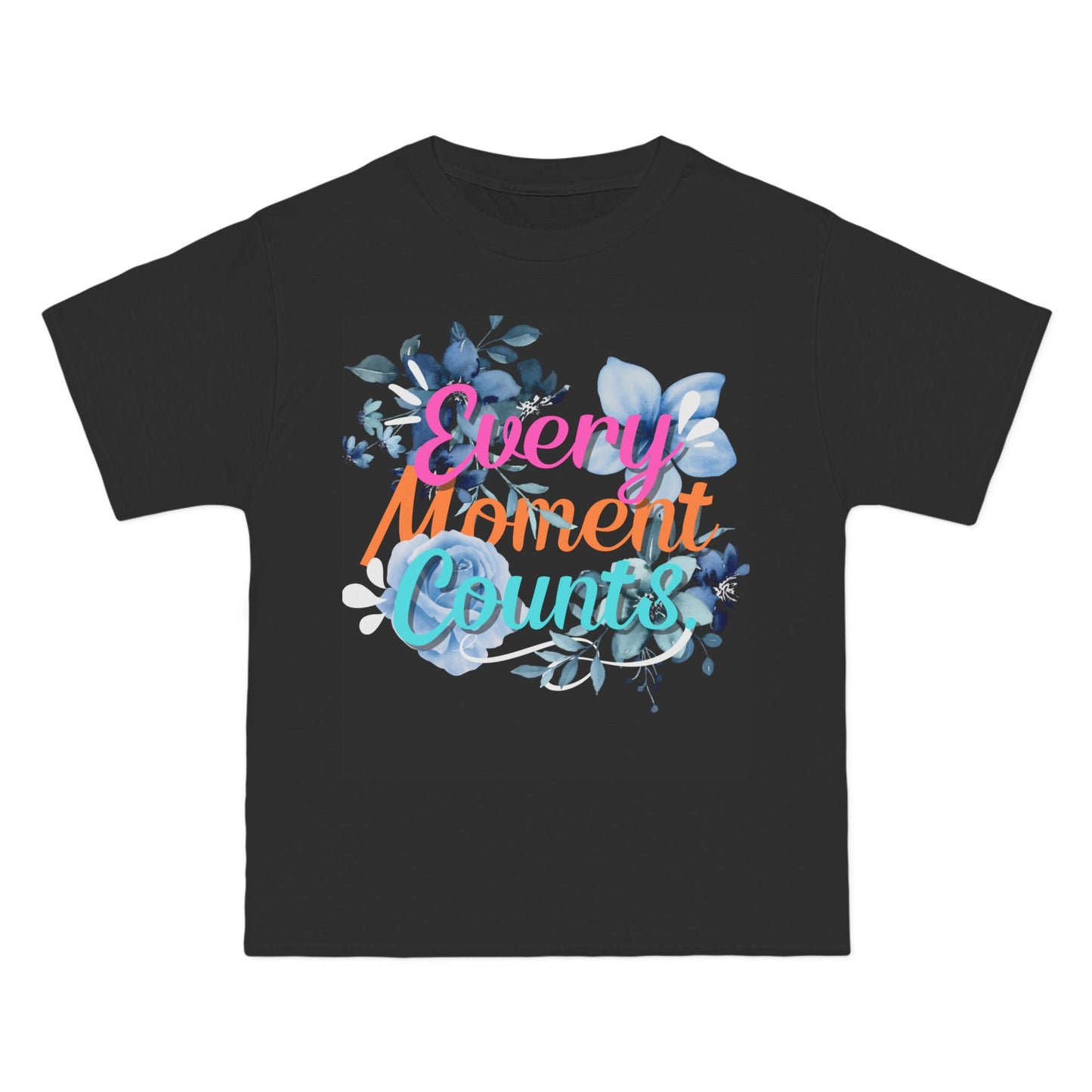 Every Moment Counts Floral T-Shirt - Inspirational Short-Sleeve Tee