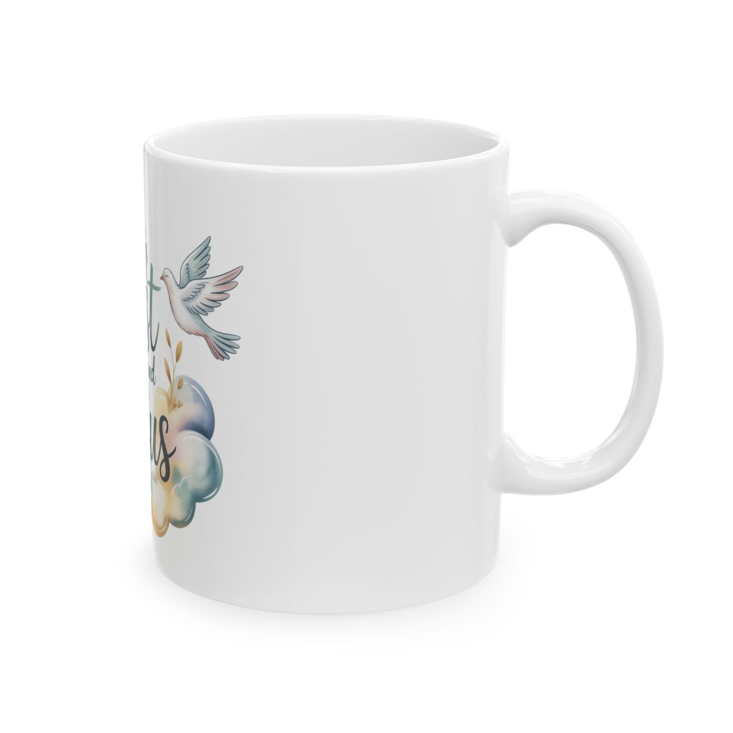 Inspirational Ceramic Mug - My Rest is Found in Jesus, Faith Gift, Coffee Tea Cup, Religious Motivation, Home and Office Decor