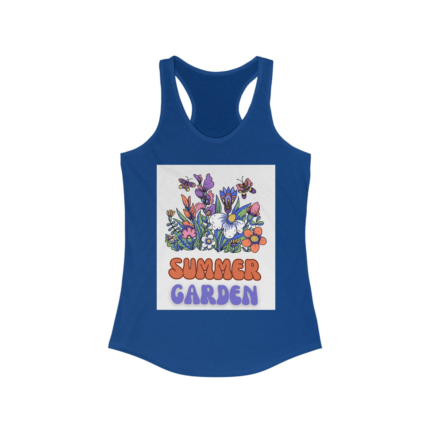 Summer Garden Women&#039;s Racerback Tank Top - Floral Graphic Tee for Warm Weather
