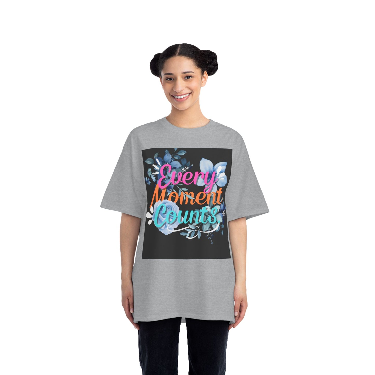 Every Moment Counts Floral T-Shirt - Inspirational Short-Sleeve Tee