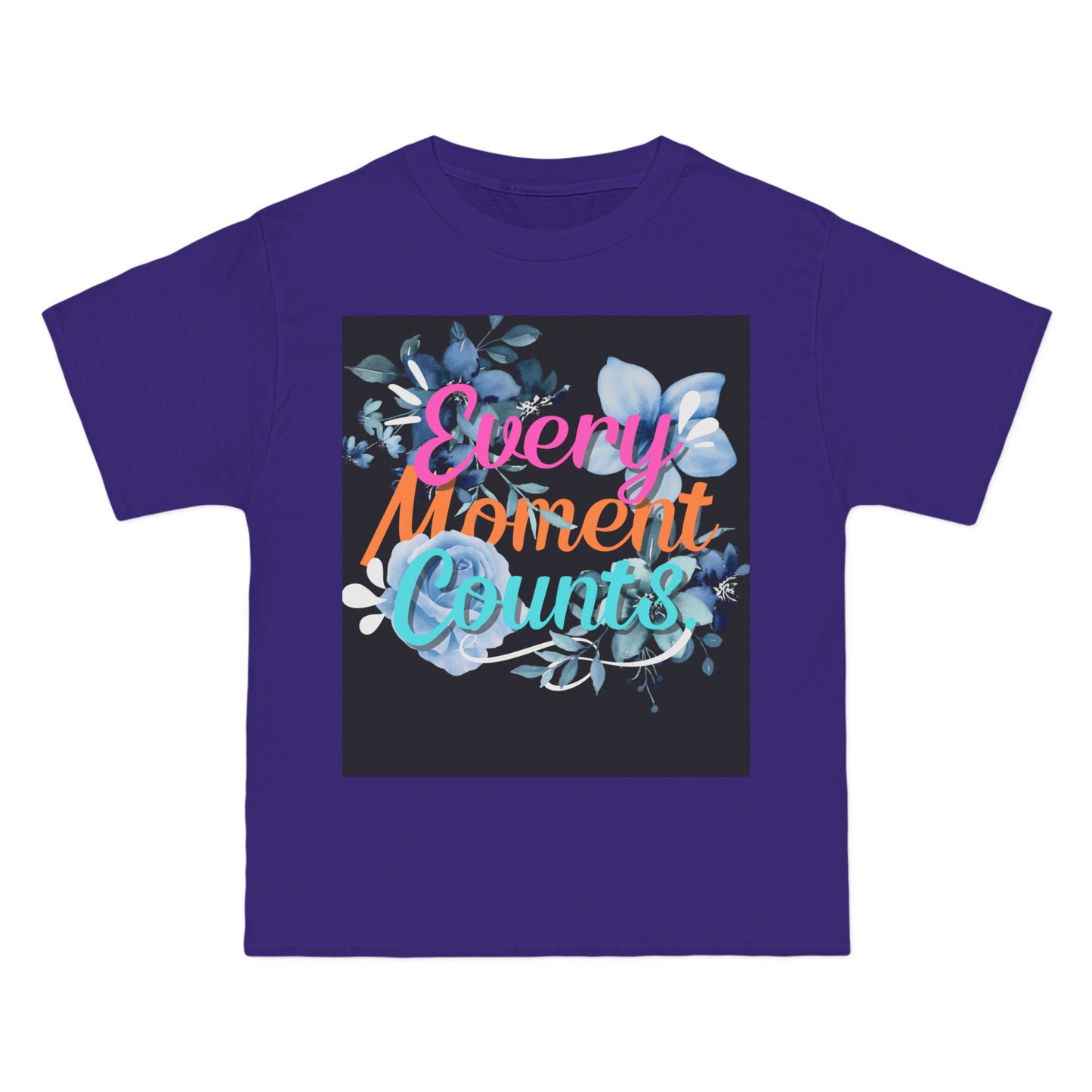 Every Moment Counts Floral T-Shirt - Inspirational Short-Sleeve Tee