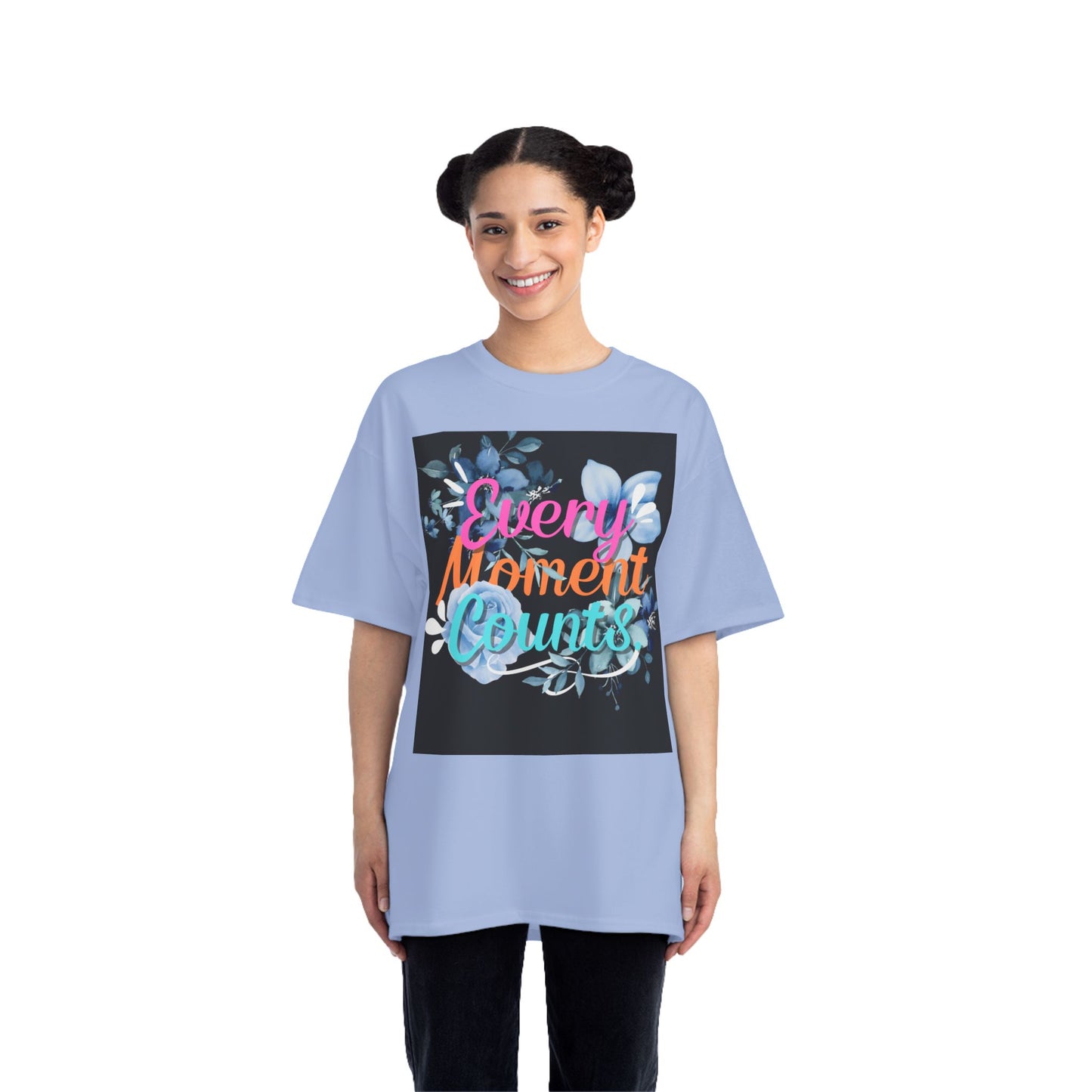 Every Moment Counts Floral T-Shirt - Inspirational Short-Sleeve Tee